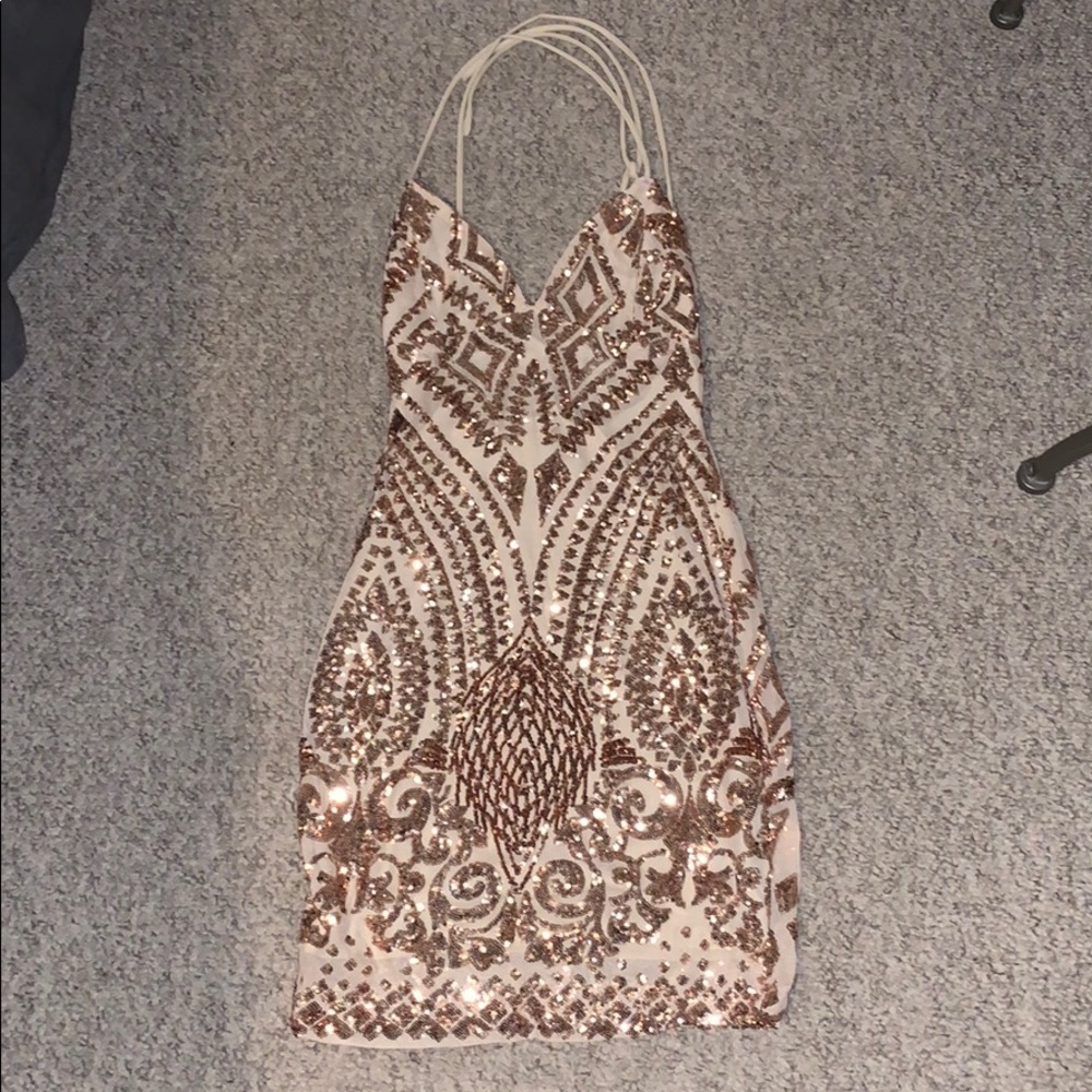 Fashion nova gold dress